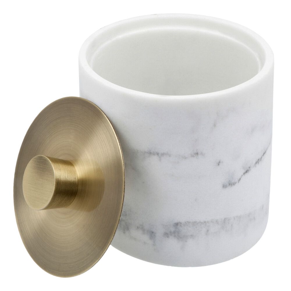 Vanulappujen säilytyspurkki Camargue Marmel valkoinen/kulta Ø 9,3 x 9,9 cm