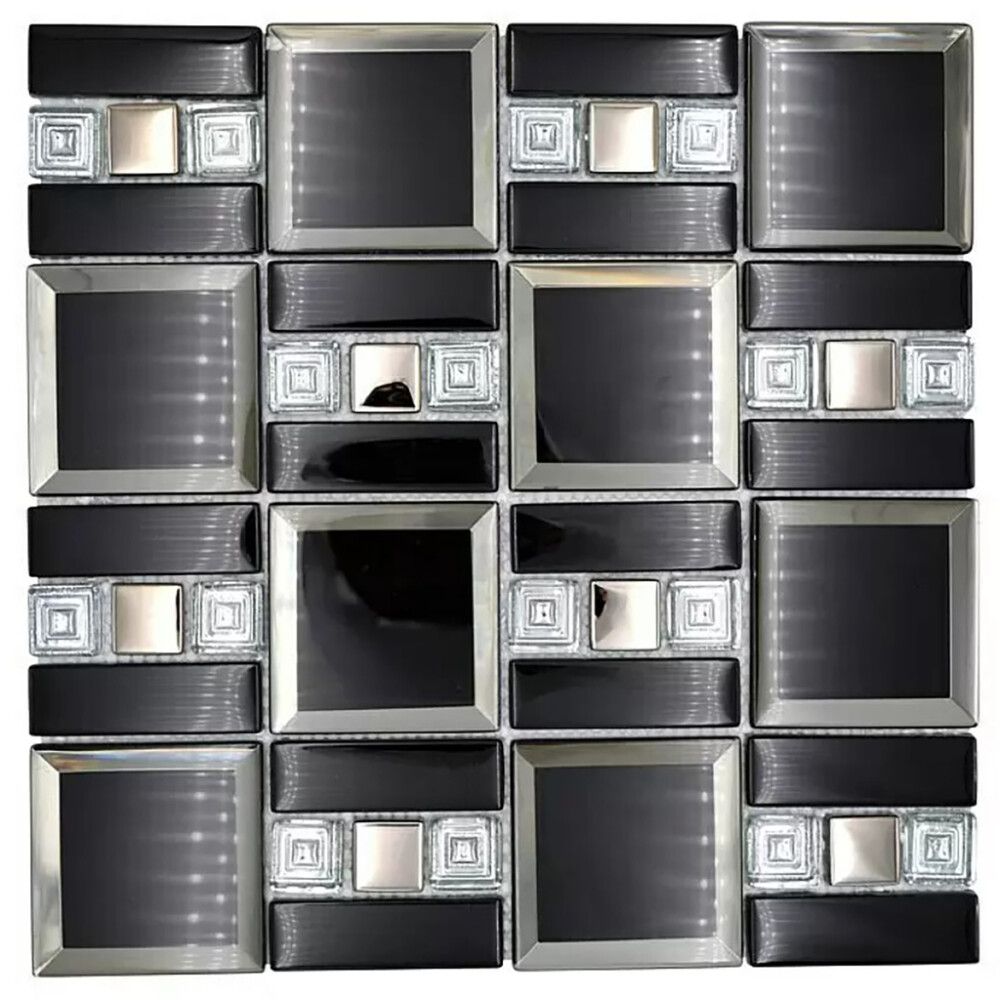 Mosaiikkilaatta Kombi Crystal XCM SQ78 30 x 30 cm Musta