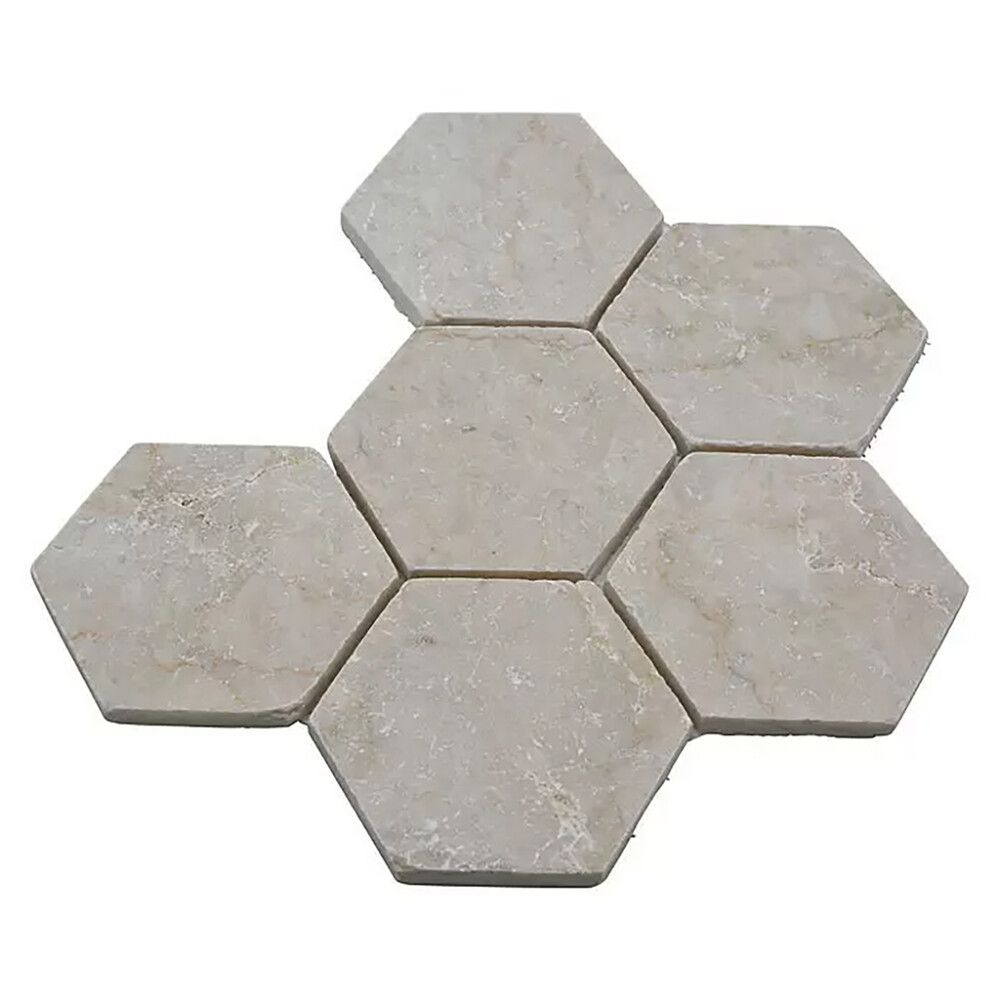 Mosaiikki Hexagon Botticino Antique Marble XNT HX141 Beige 19,9 x 26,2 cm