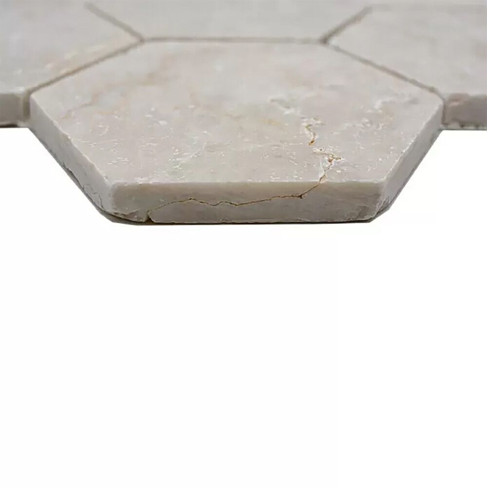 Mosaiikki Hexagon Botticino Antique Marble XNT HX141 Beige 19,9 x 26,2 cm