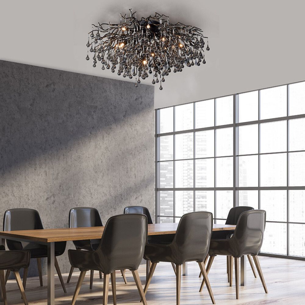 Kattovalaisin Paul Neuhaus Icicle musta Ø 100 x 50 cm