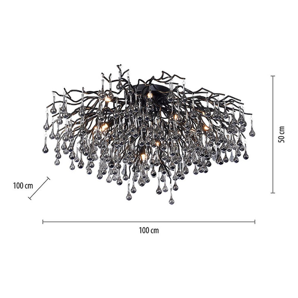 Kattovalaisin Paul Neuhaus Icicle musta Ø 100 x 50 cm