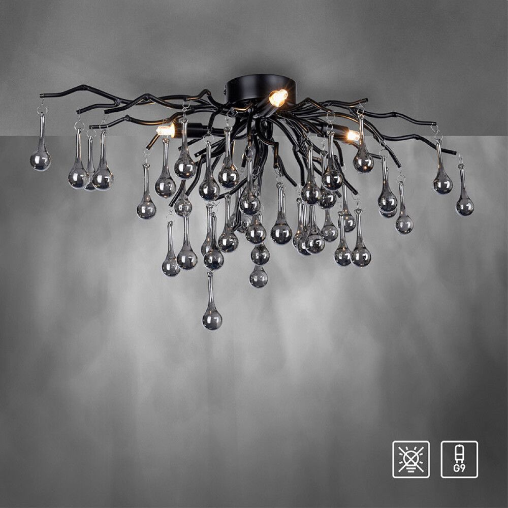 Kattovalaisin Paul Neuhaus Icicle musta 30 x 60 x 35 cm