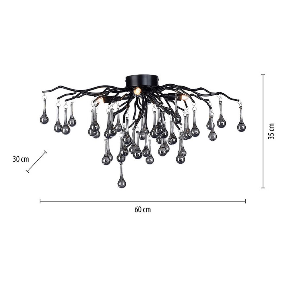 Kattovalaisin Paul Neuhaus Icicle musta 30 x 60 x 35 cm
