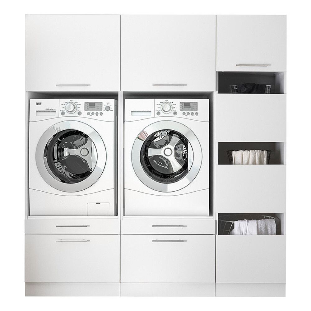 Pesukonekaappi Respekta Clara 2 kpl + 4-ovinen pyykkikaappi