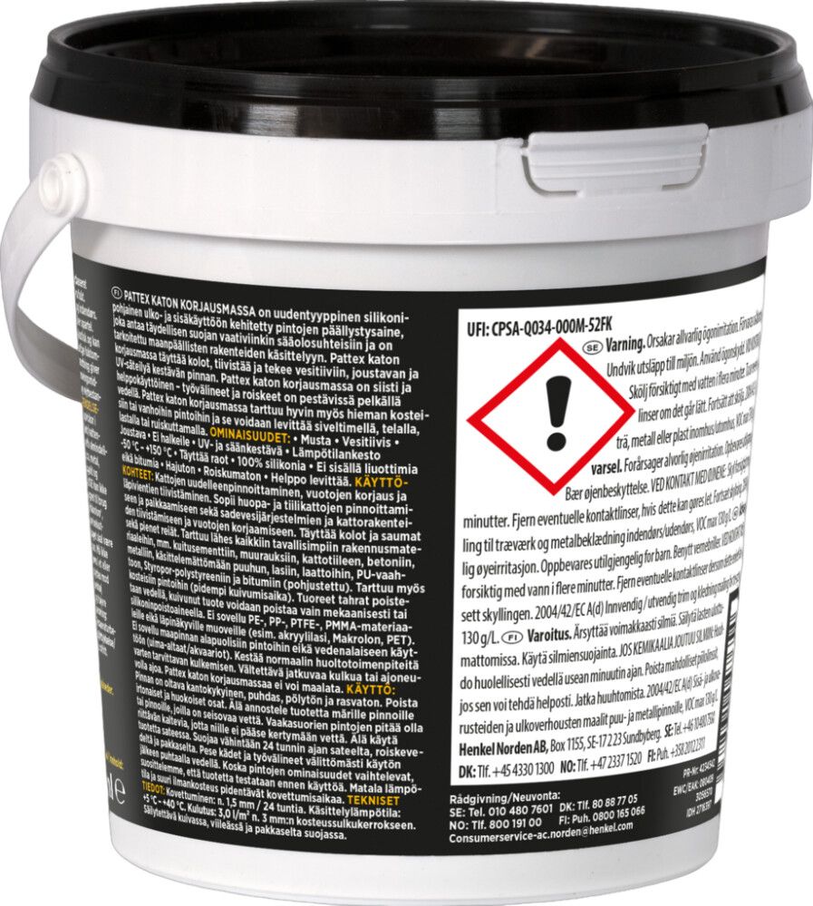 Katonkorjausmassa Pattex Musta 750 ml