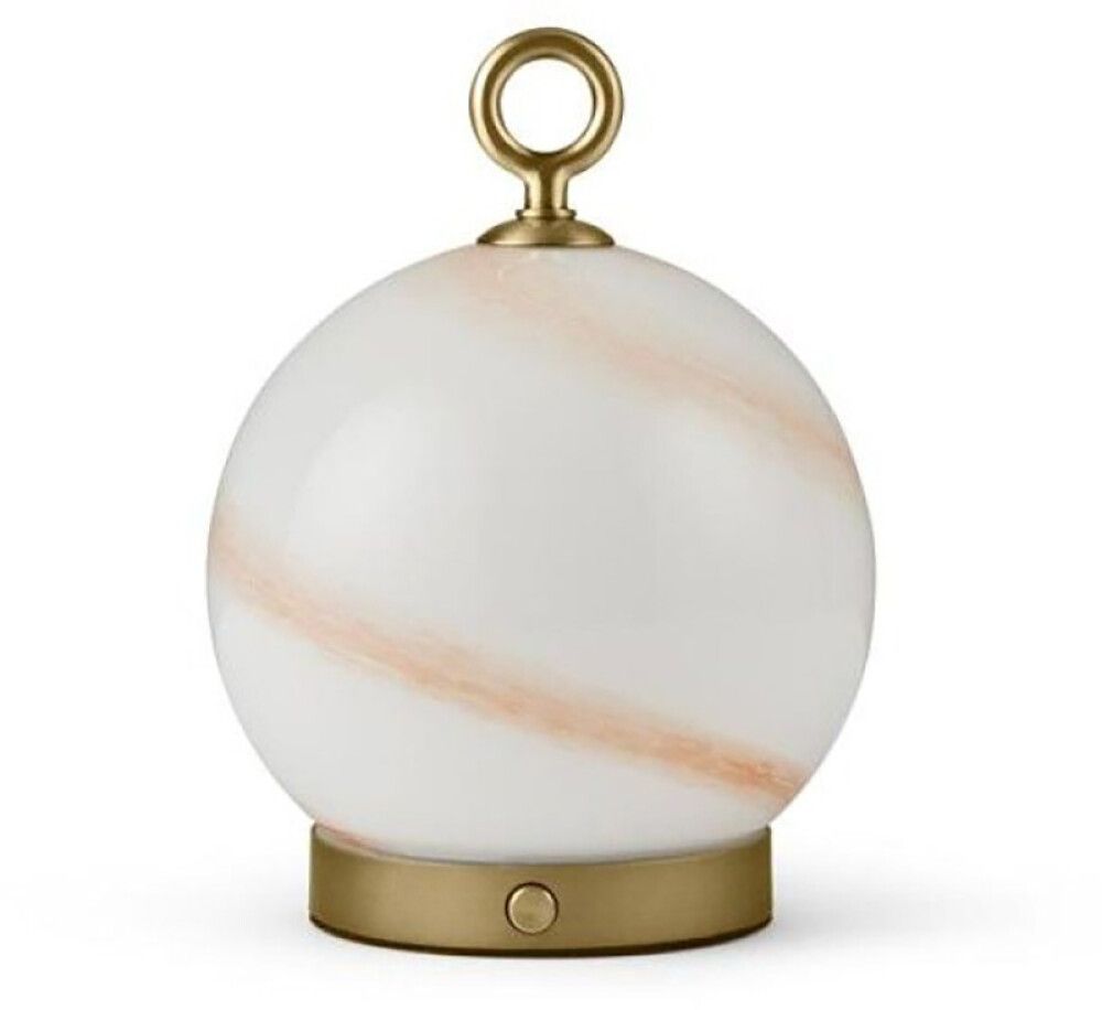 Pöytävalaisin Halo Design Stockholm marmorinruskea/messinki Ø 15 cm