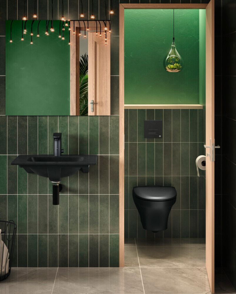 Seinä-WC Gustavsberg Estetic matta musta