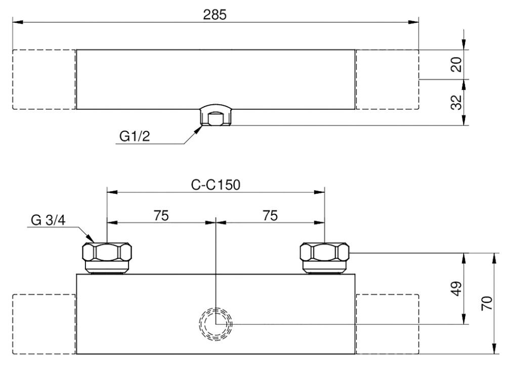 Termostaattihana Gustavsberg New Nautic Mattamusta