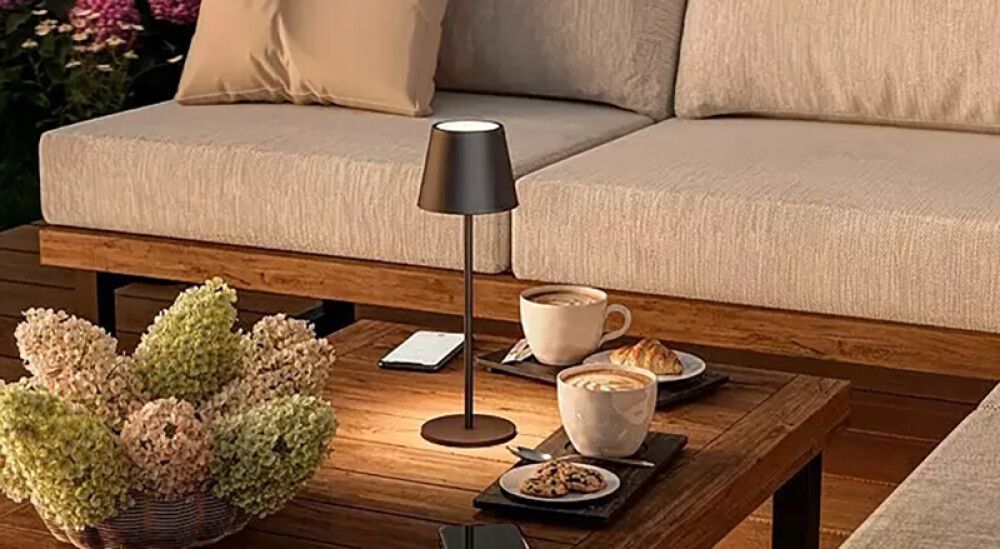 Ulkopöytävalaisin Starlux Paola musta 11 x 11 x 36 cm