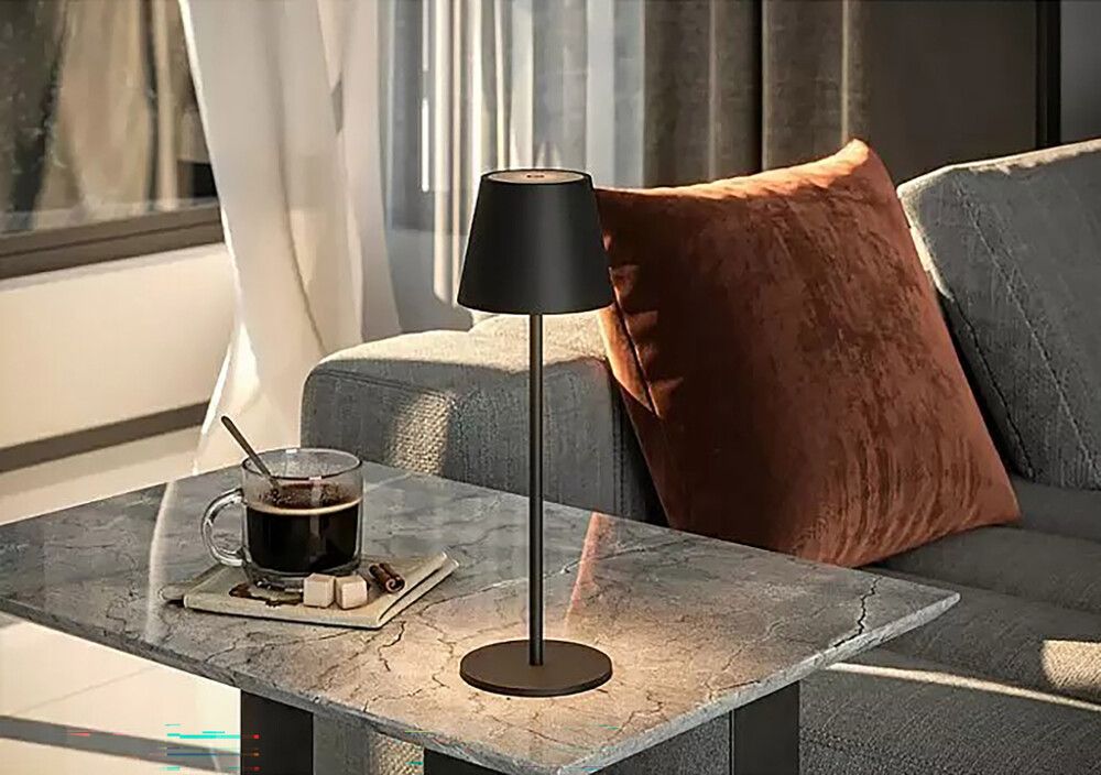 Ulkopöytävalaisin Starlux Paola musta 11 x 11 x 36 cm