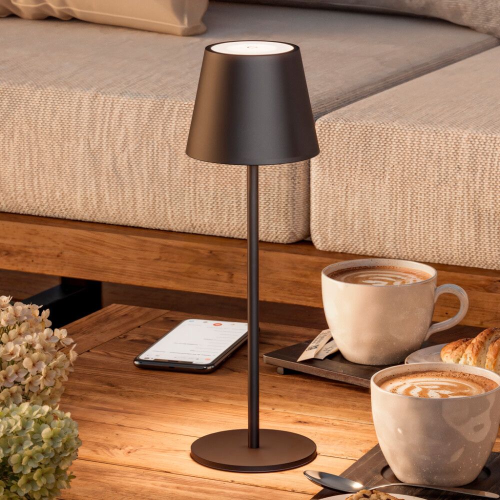 Ulkopöytävalaisin Starlux Paola musta 11 x 11 x 36 cm