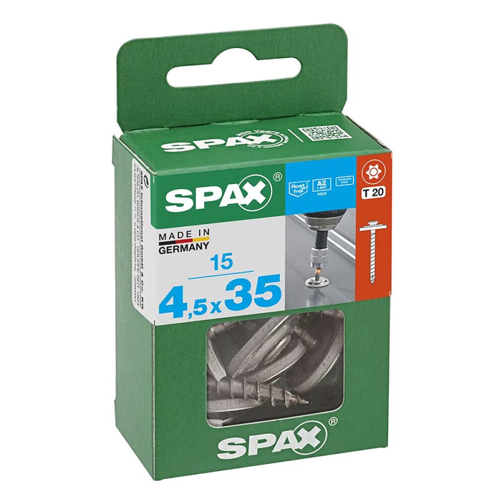 Tiivisteruuvi aluslevyllä Spax TRX RST A2 4,5x35 mm 15KPL