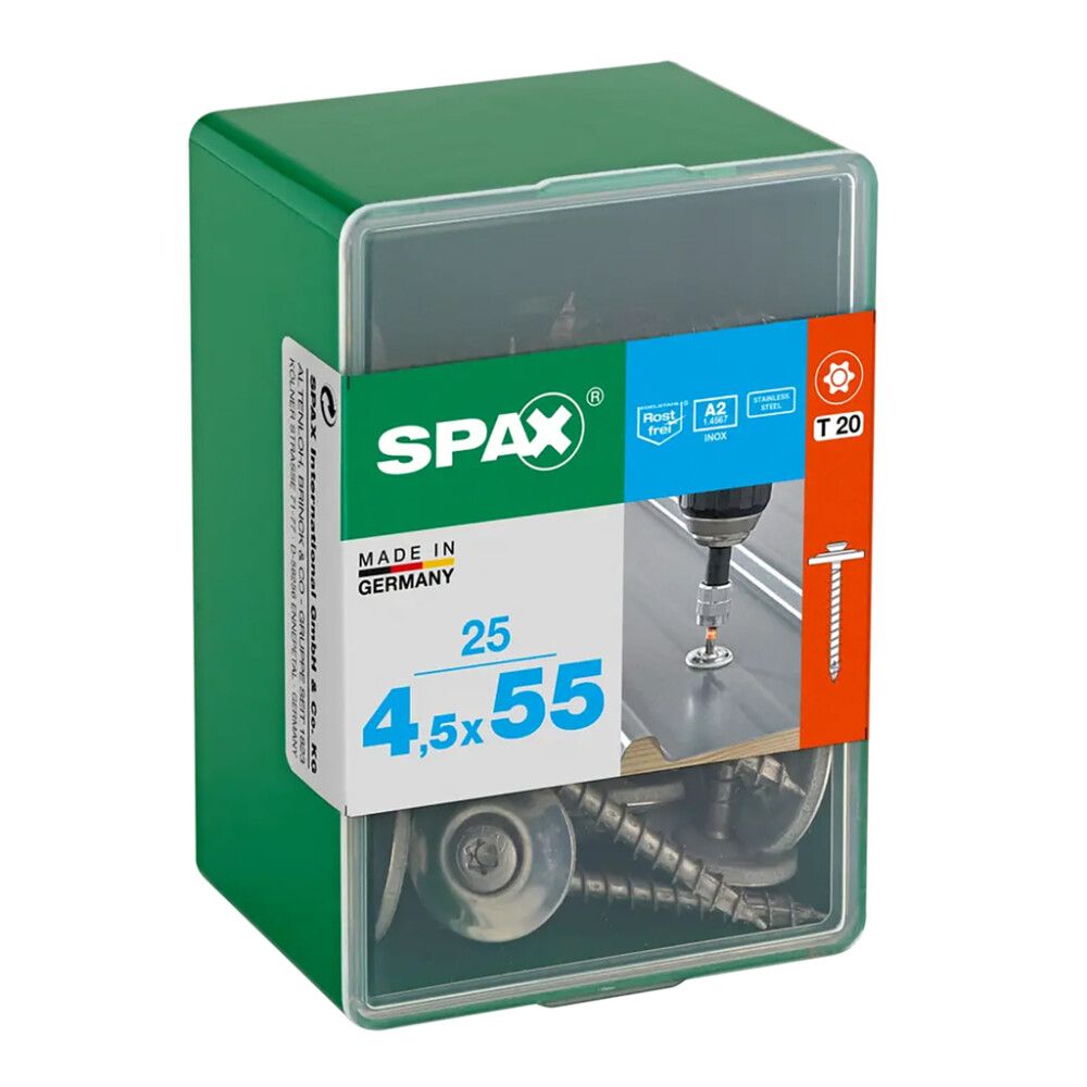 Tiivisteruuvi aluslevyllä Spax TRX RST A2 4,5x55 mm 25KPL