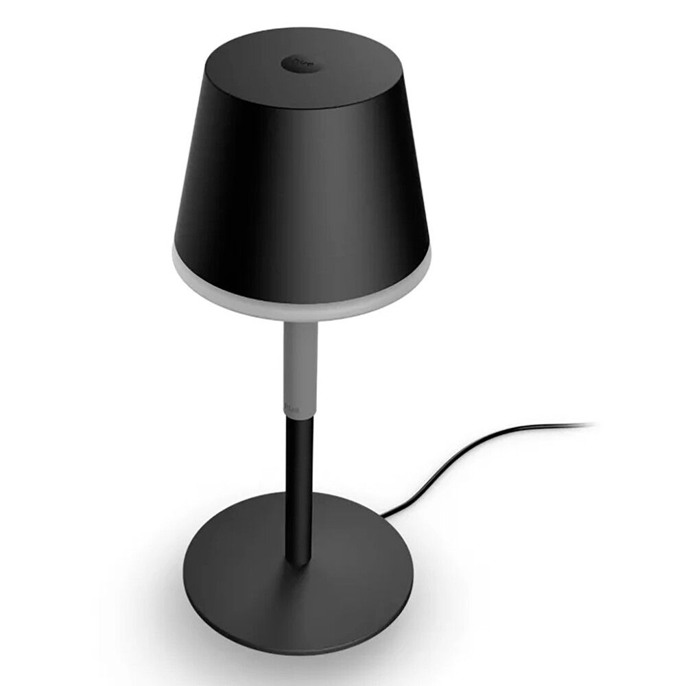 LED-ulkopöytävalaisin Philips Hue Go musta Ø 14,2 x 35 cm