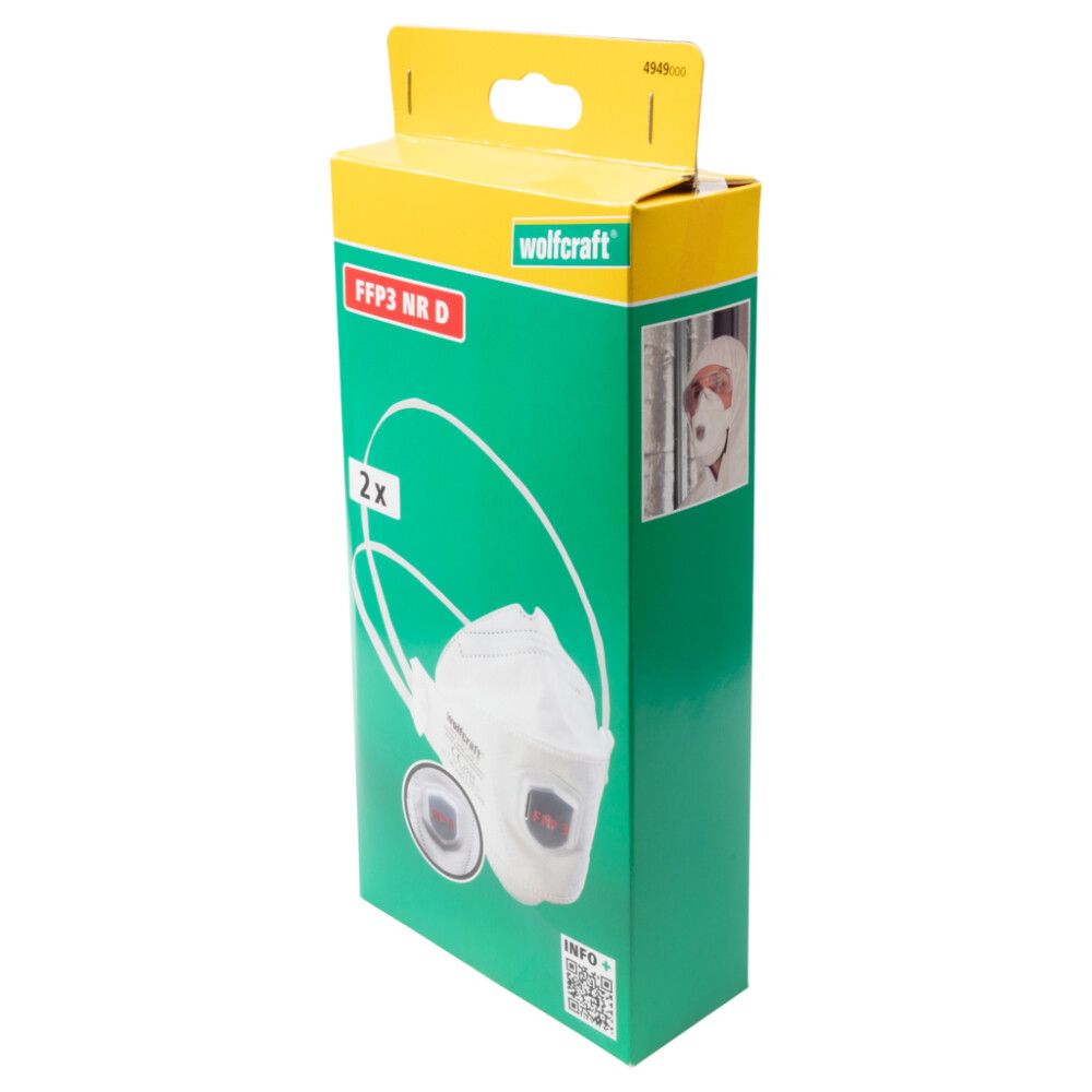 FFP3-hengityssuojain venttiilillä Wolfcraft 2 kpl/pkt