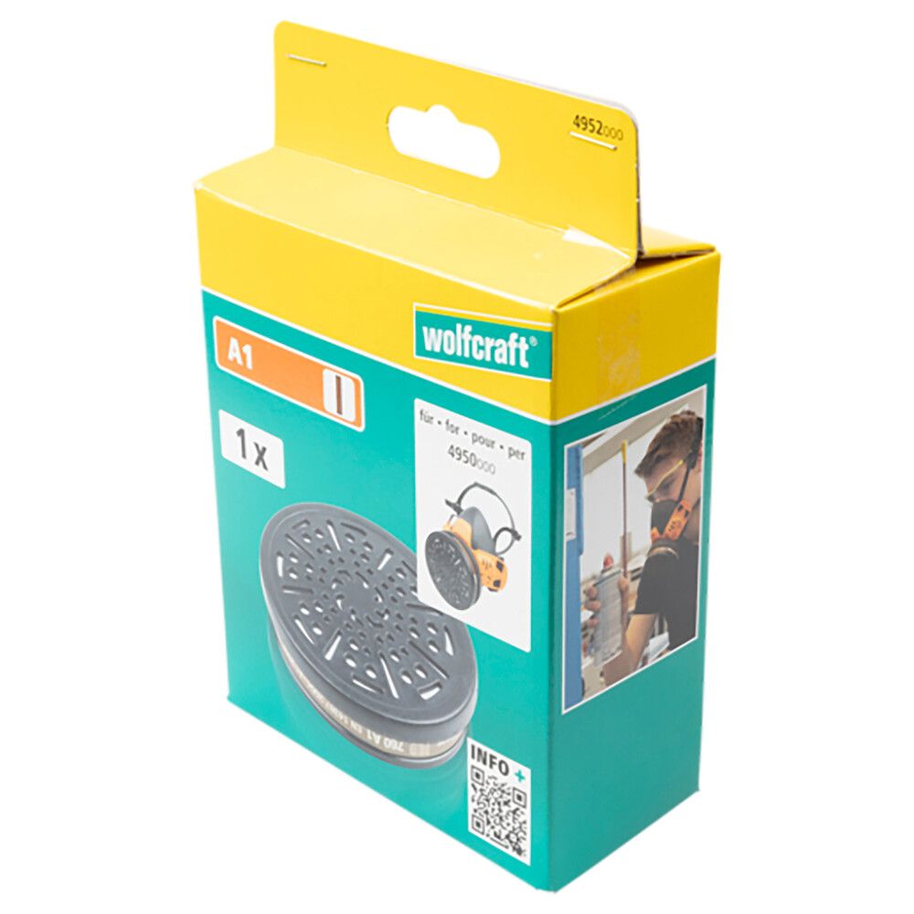 A1-vaihtosuodatin Wolfcraft hengityssuojaimeen