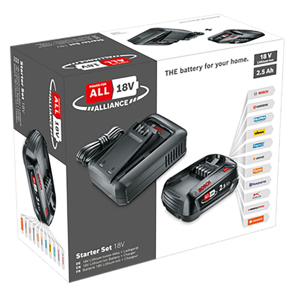 Akku ja laturi Bosch 1 x 2,5 Ah + AL 18V-44
