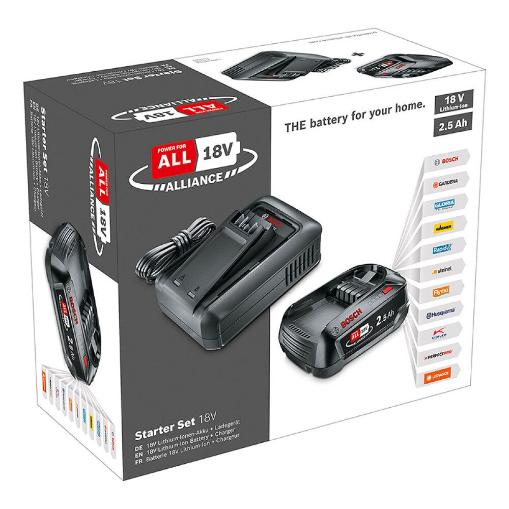 Akku ja laturi Bosch 1 x 2,5 Ah + AL 18V-44