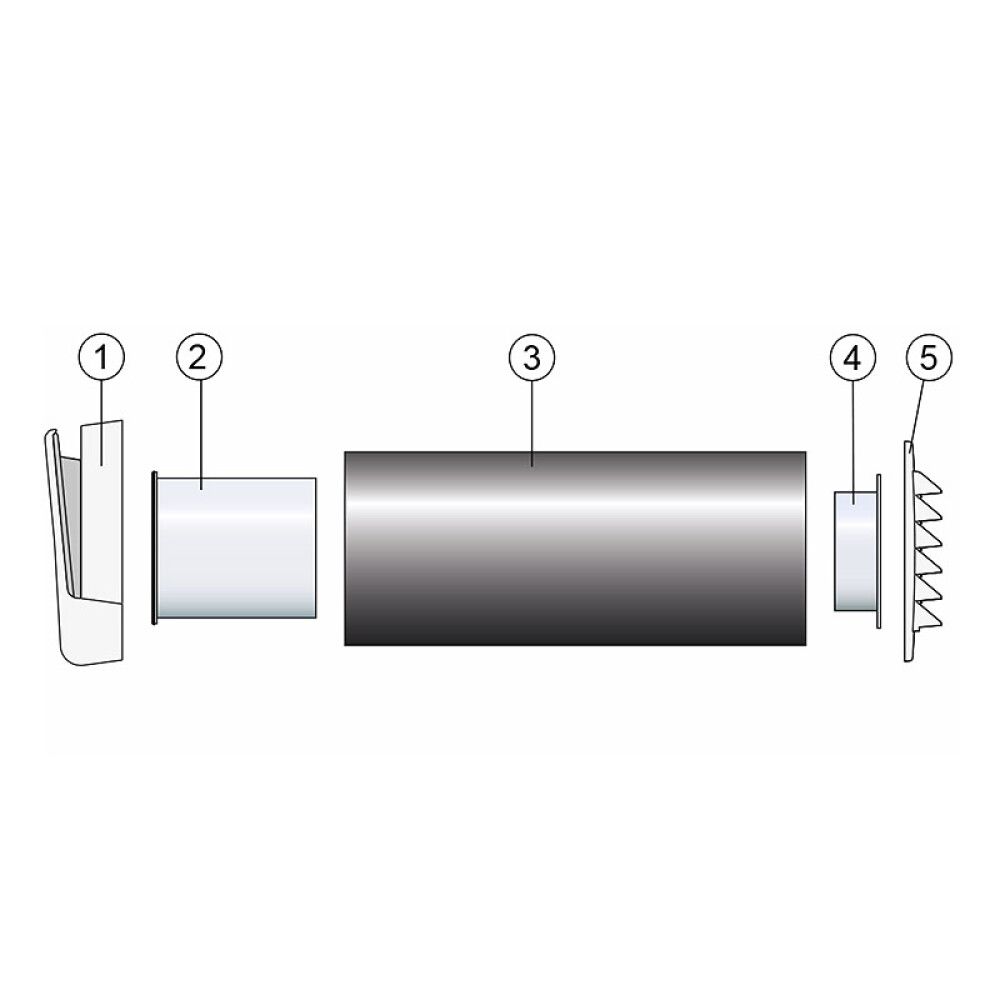 Korvausilmaventtiili Fresh TL80C DBS seinäventtiili