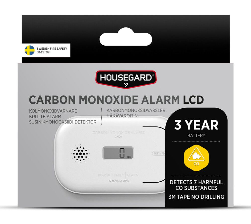 Häkävaroitin LCD-näytöllä Housegard CA108