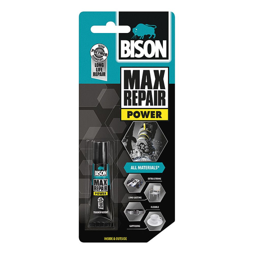 Paikkausliima BISON Max Repair Kirkas 8 g