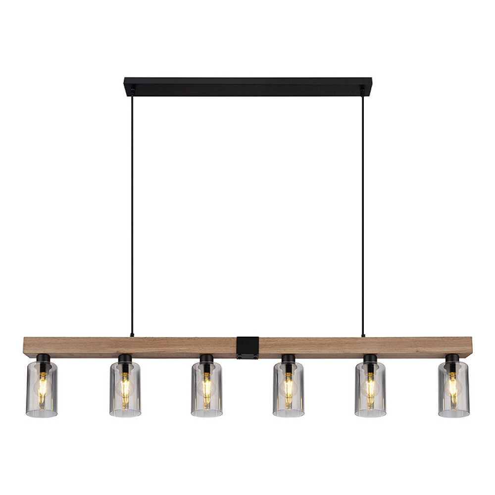 Riippuvalaisin Globo Hadera 6-os musta/puu/savulasi 140 cm