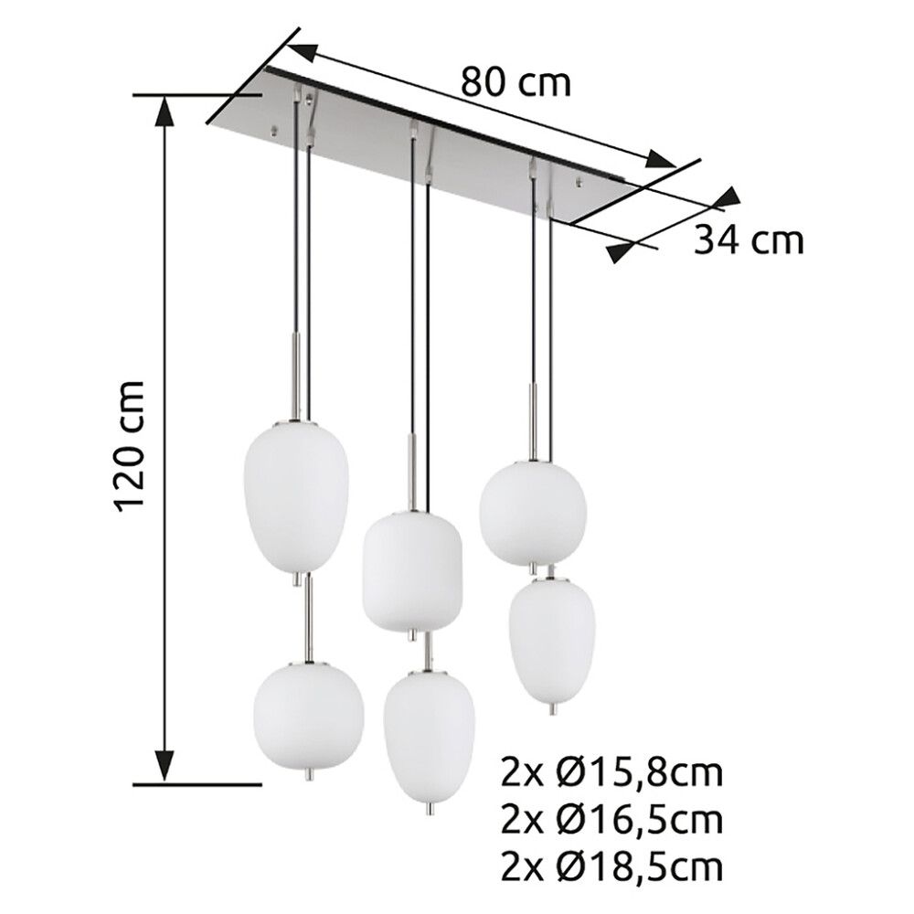 Riippuvalaisin Globo Blacky I 6-os nikkeli/opaalilasi