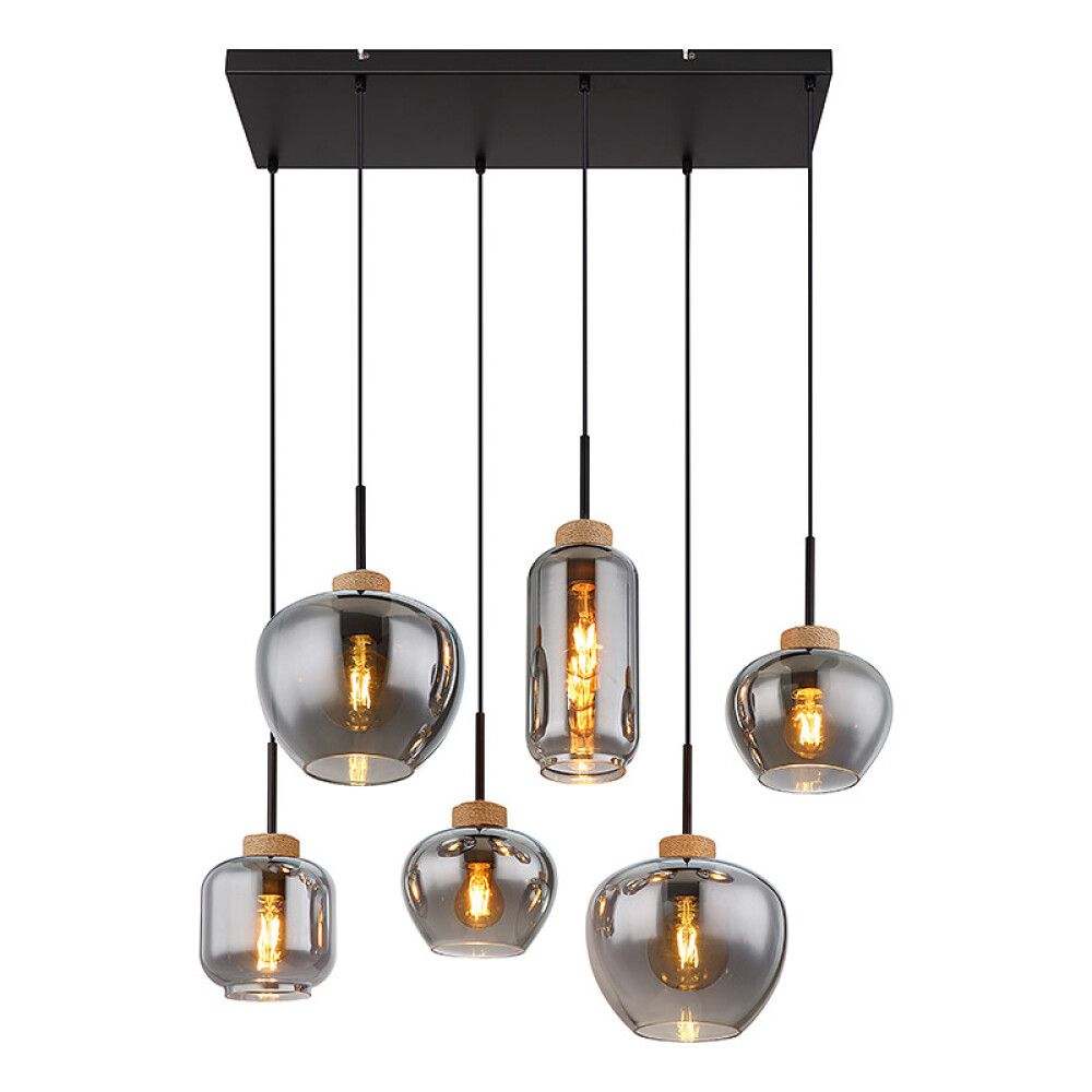 Riippuvalaisin Globo Matt 6-os musta/savulasi 80 cm