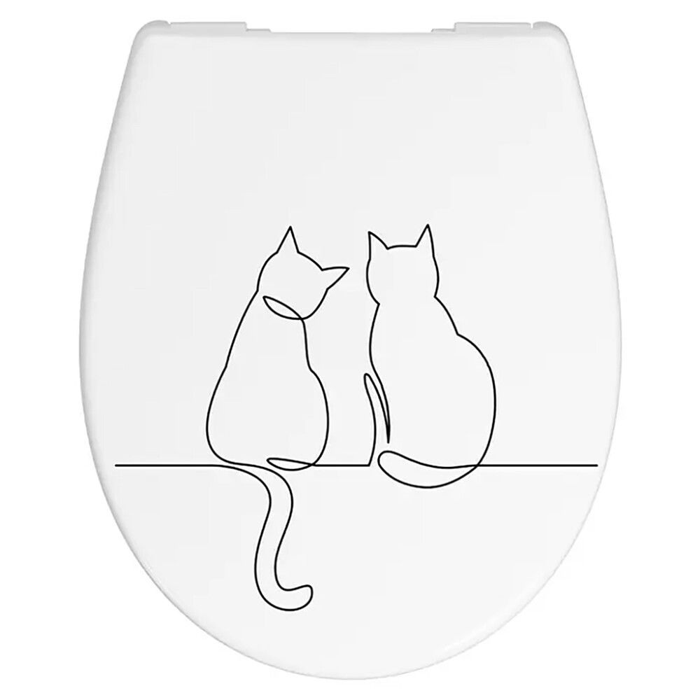 WC-istuinkansi Poseidon Kissa valkoinen/musta 36,5 x 44,4 cm