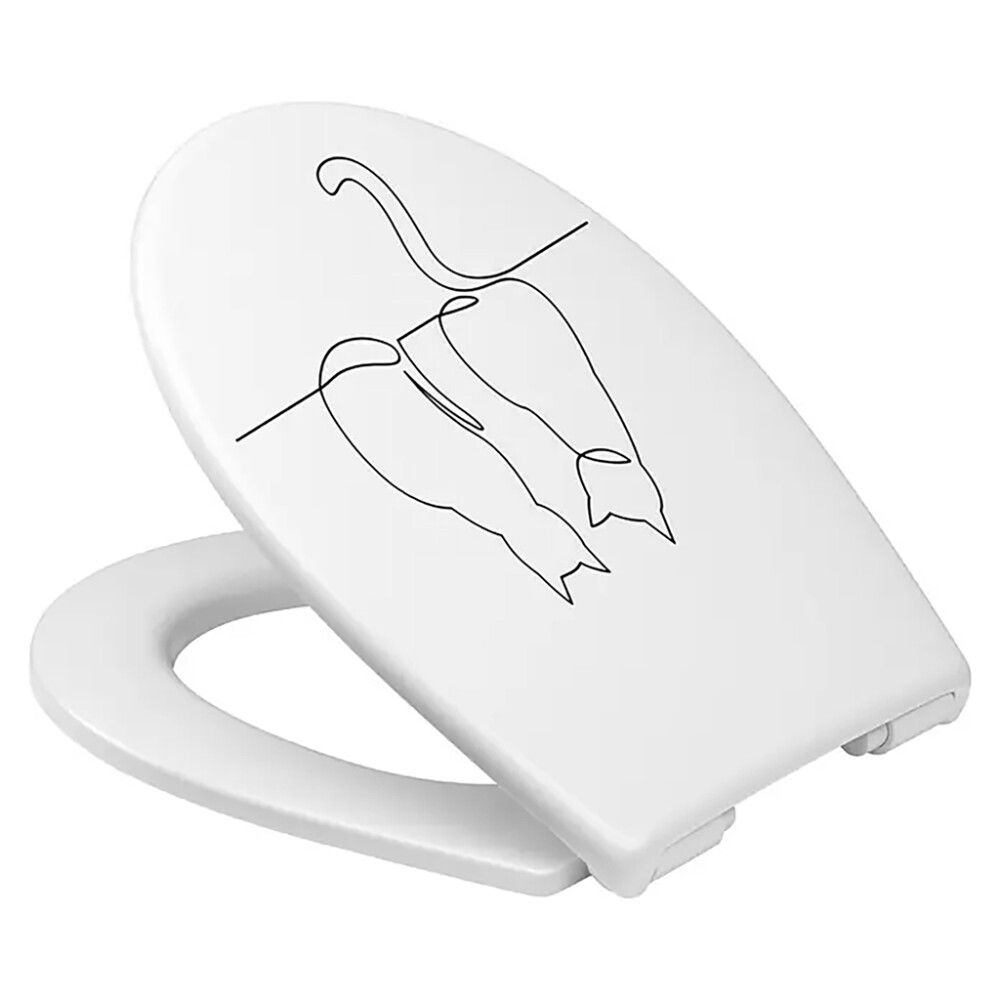 WC-istuinkansi Poseidon Kissa valkoinen/musta 36,5 x 44,4 cm