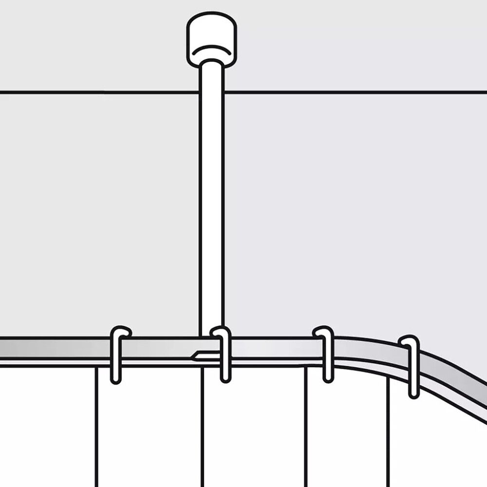 Suihkutangon kattotuki Diaqua Basic Ø 2,2 x 60 cm Musta