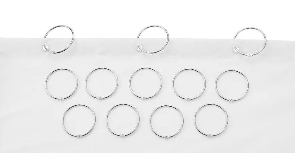 Suihkuverhorengas Diaqua Fares kromi Ø 5,5 cm 12 kpl/pkt