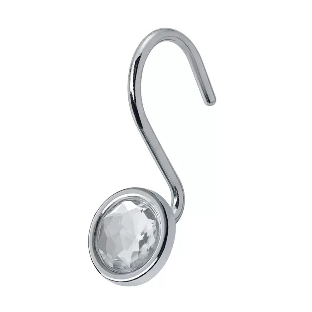 Suihkuverhorengas Diaqua Crystal kromi 12 kpl/pkt