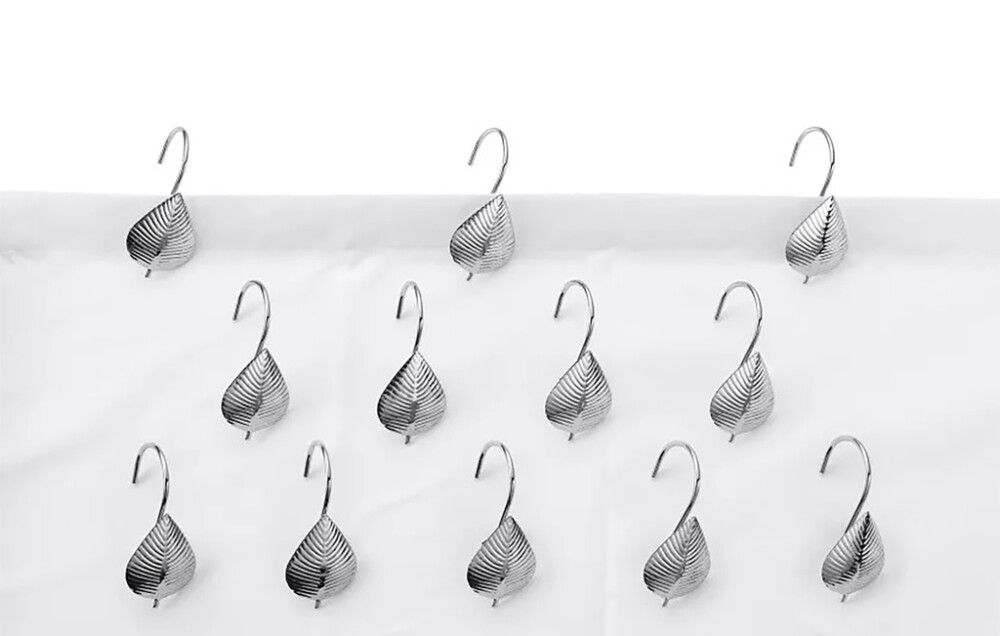 Suihkuverhorengas Diaqua Leaf kromi 7 x 4,5 cm 12 kpl/pkt