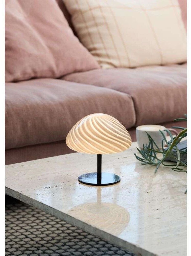 Pöytävalaisin Halo Design Mini Mush opaali Harmaa