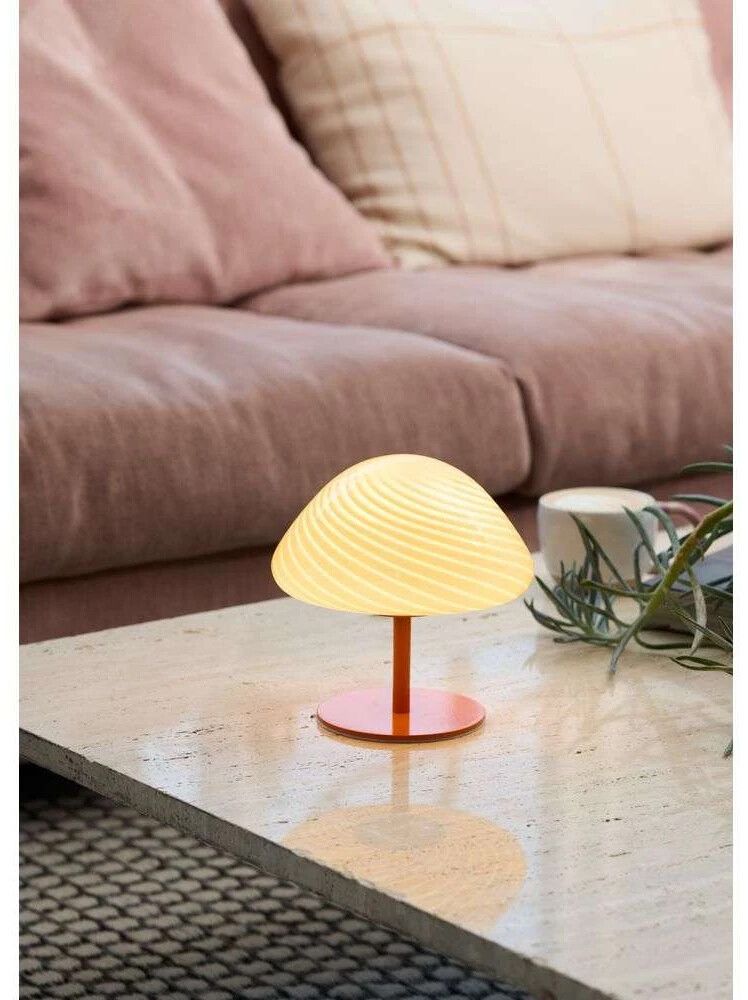 Pöytävalaisin Halo Design Mini Mush opaali Oranssi