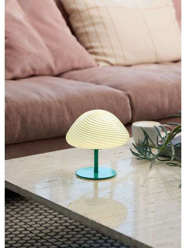 Pöytävalaisin Halo Design Mini Mush opaali Turkoosi