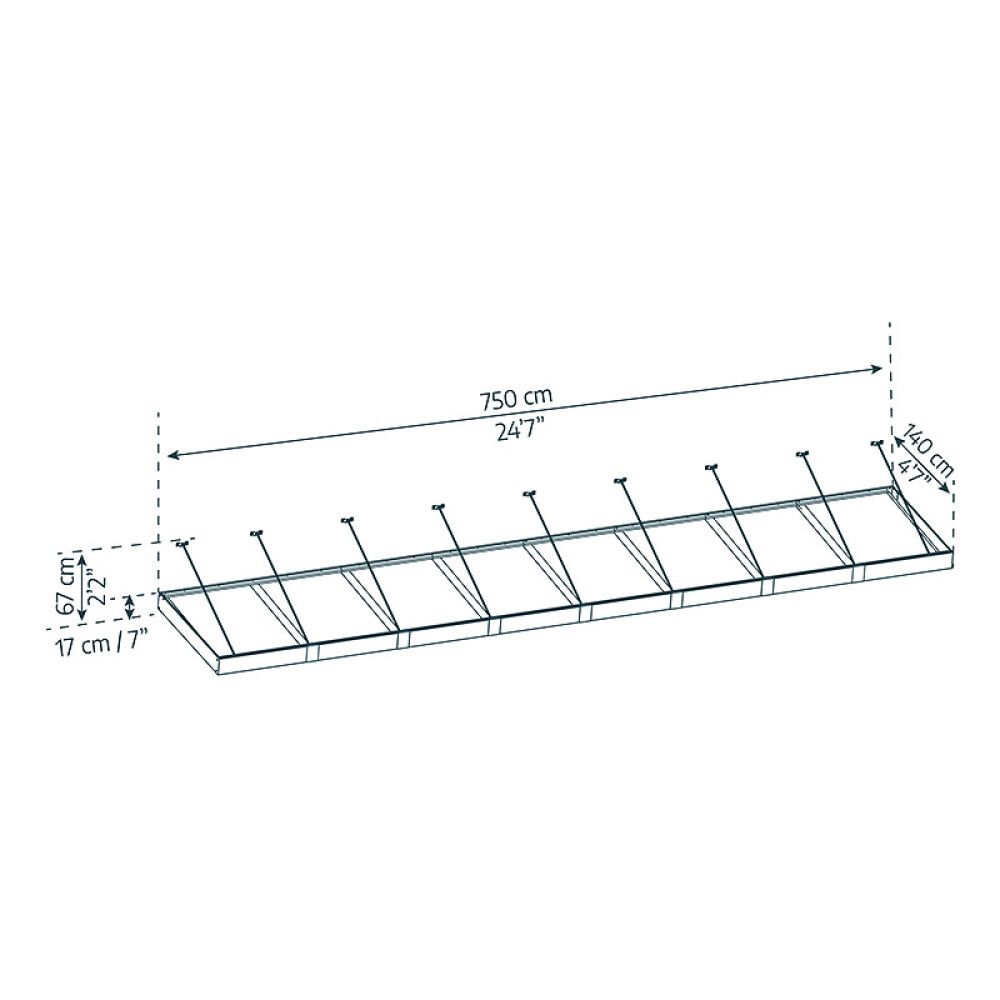 Ovikatos Canopia Sophia XL Opaali 1,4 x 7,50 m