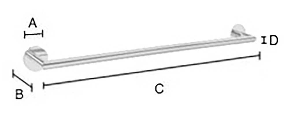 Pyyhetanko Smedbo DOT 62 cm Kiiltävä kromi