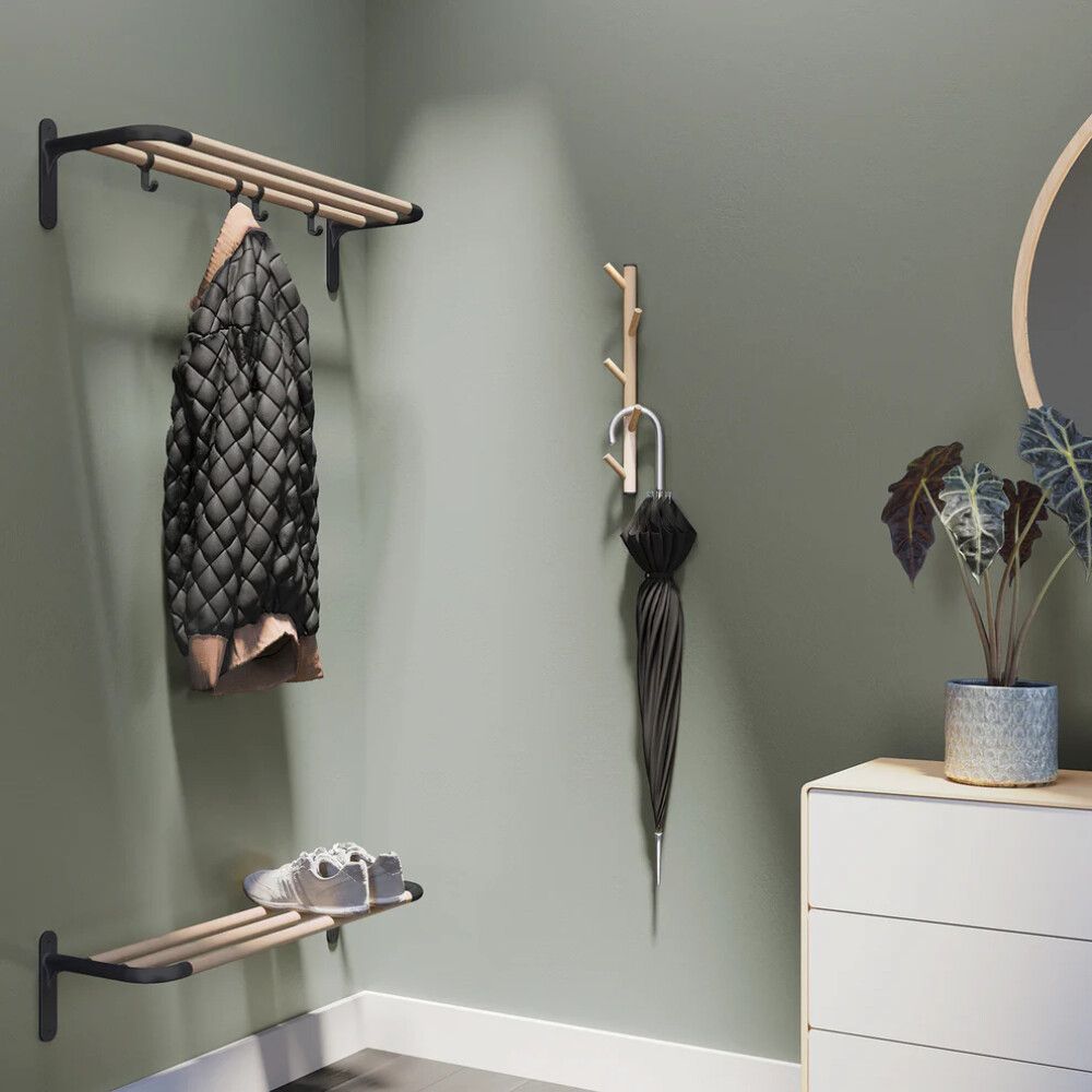 Vertikaalinen koukkulista Beslagsboden 450mm Musta Pyökki