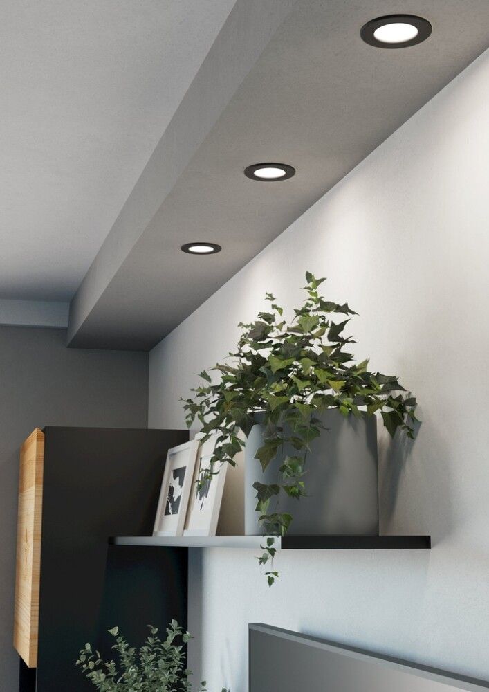 LED-uppospotti Eglo Fueva 6-Z 3-os musta Ø 8,8 cm