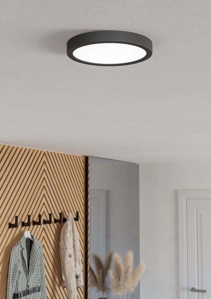 LED-kattovalaisin Eglo Fueva 6-Z musta Ø 21,1 cm