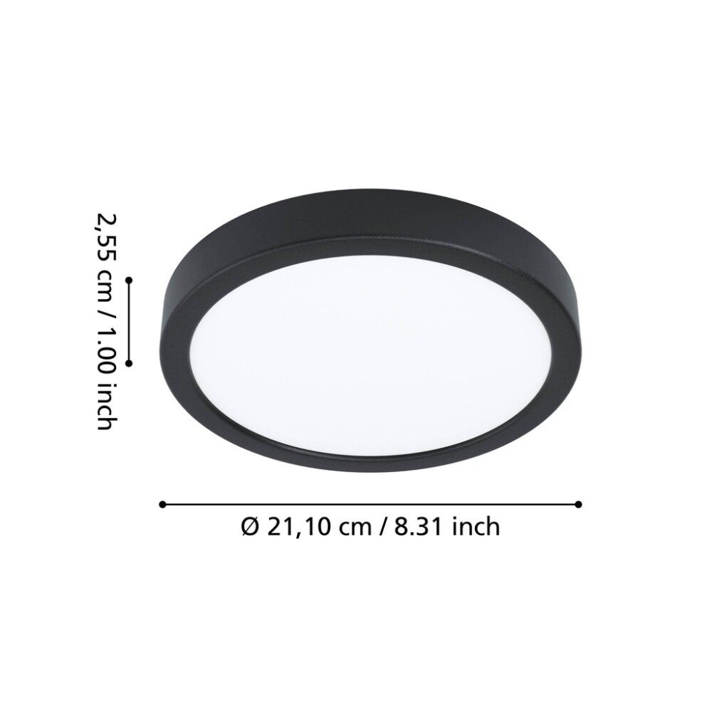 LED-kattovalaisin Eglo Fueva 6-Z musta Ø 21,1 cm