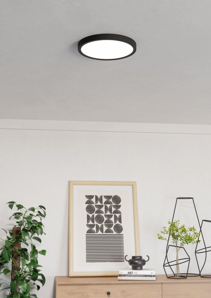 LED-kattovalaisin Eglo Fueva 6-Z musta Ø 27,8 cm