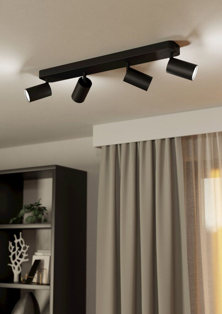 LED-älyspottivalaisin Eglo Connect.z Telimbela 4 x 4,9W Musta 58 x 8 cm