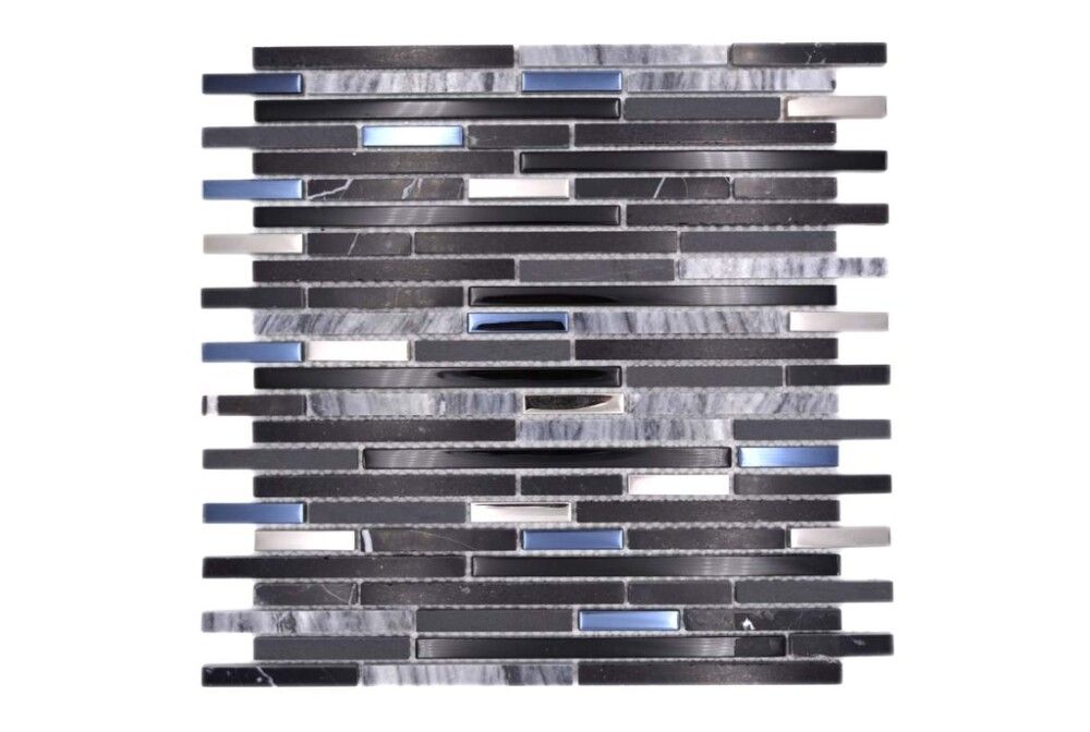 Mosaiikki Crystal Mix XBH SV73 Musta/Hopea 30 x 30 cm