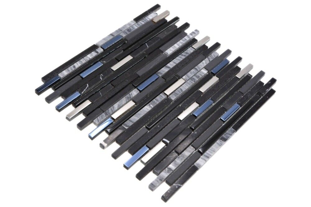 Mosaiikki Crystal Mix XBH SV73 Musta/Hopea 30 x 30 cm