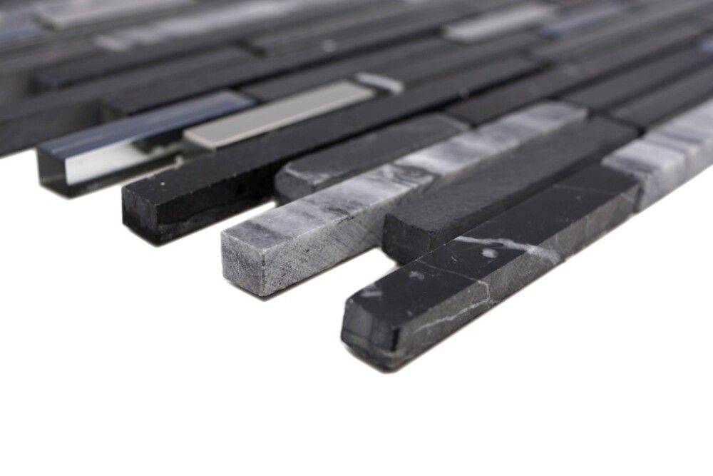 Mosaiikki Crystal Mix XBH SV73 Musta/Hopea 30 x 30 cm