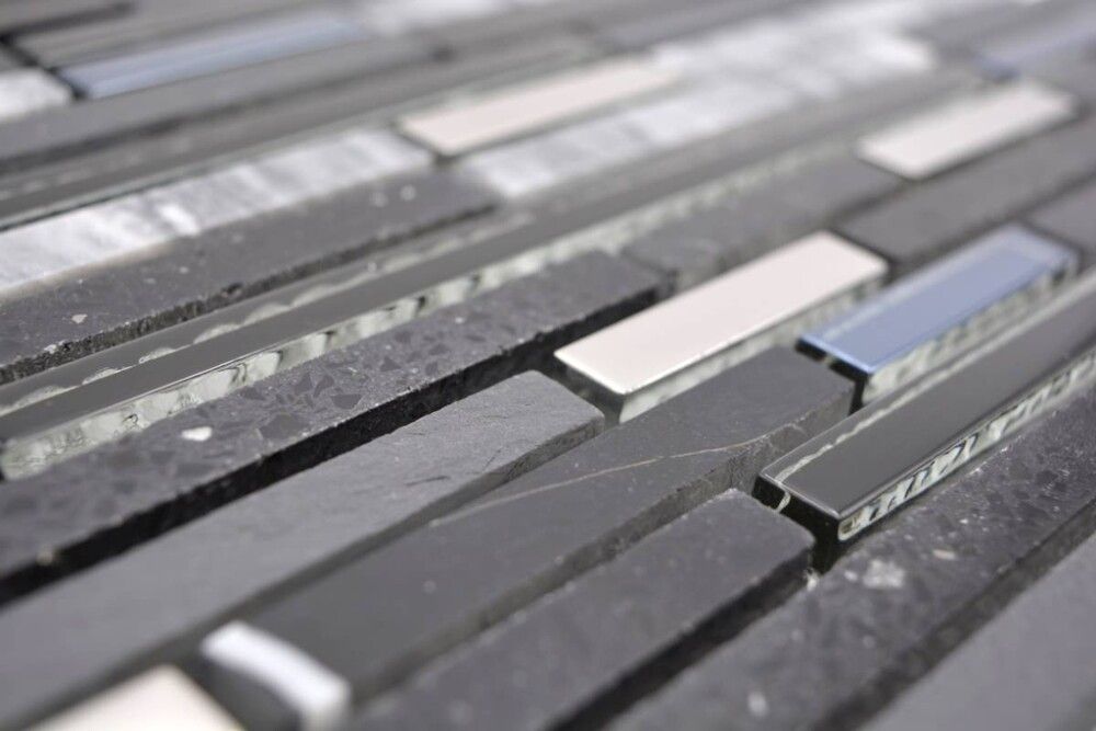 Mosaiikki Crystal Mix XBH SV73 Musta/Hopea 30 x 30 cm